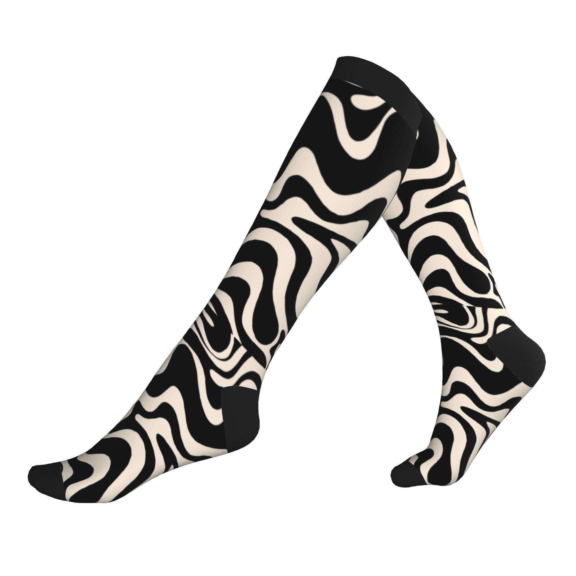 3D Printing Liquid - Calzini con motivo astratto Fashion Sage