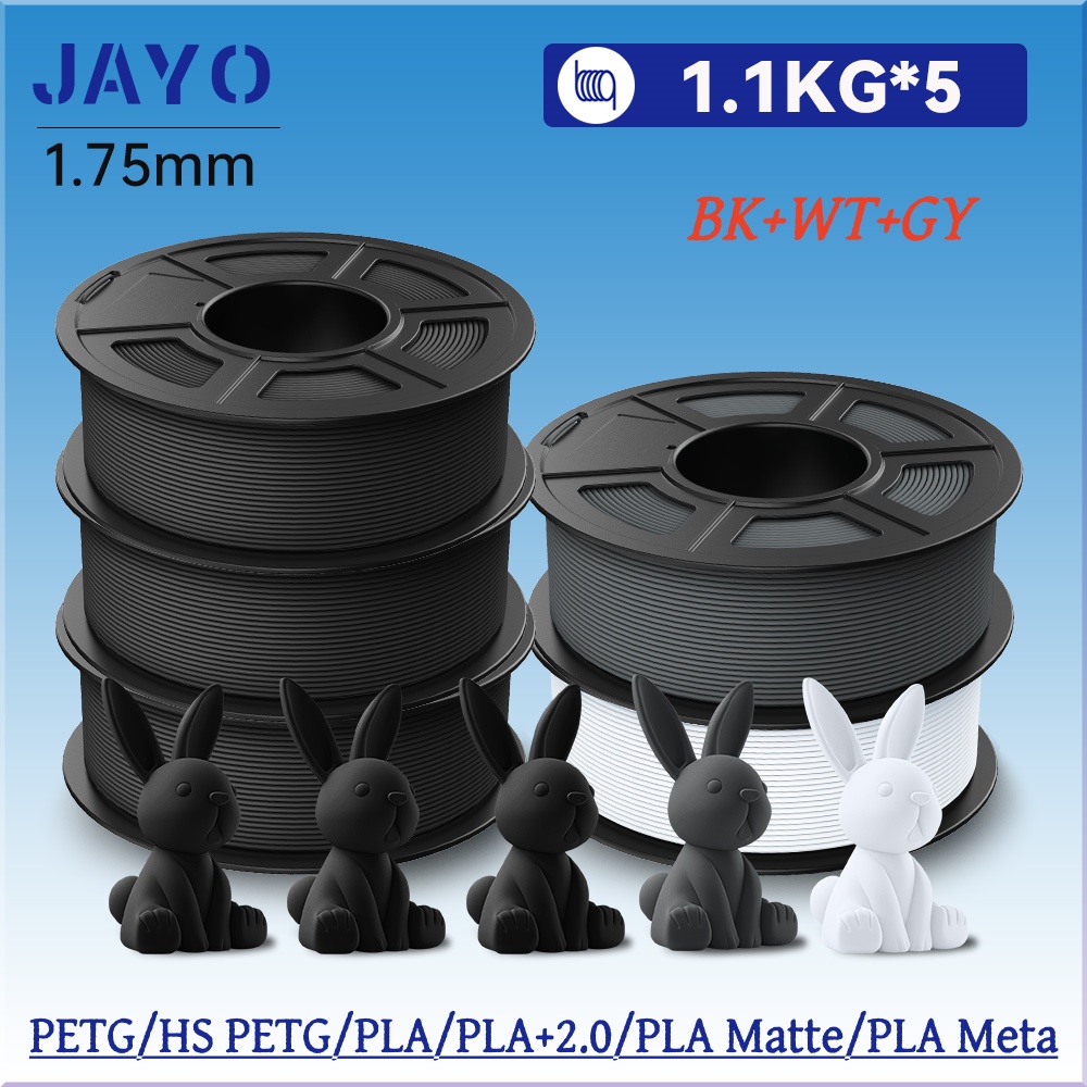 Pla Filament 1.75Mm - JAYO 5 Rotoli di Filamento PLA/PETG/PLA+/PLA