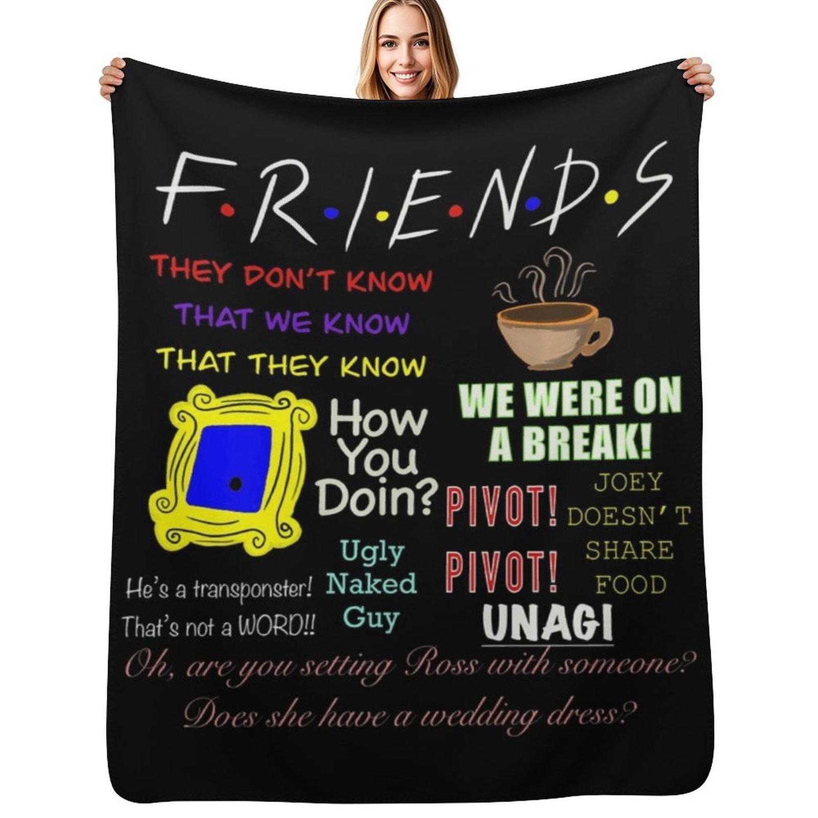 3D Printing Quotes - Coperta Premium con Citazioni di Friends,