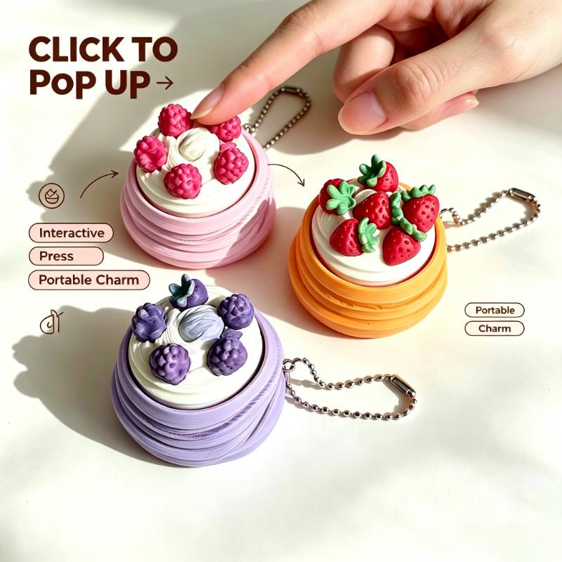 3D Printing Ptc - Portachiavi Fidget Clicker, Giocattolo Antistress Portatile