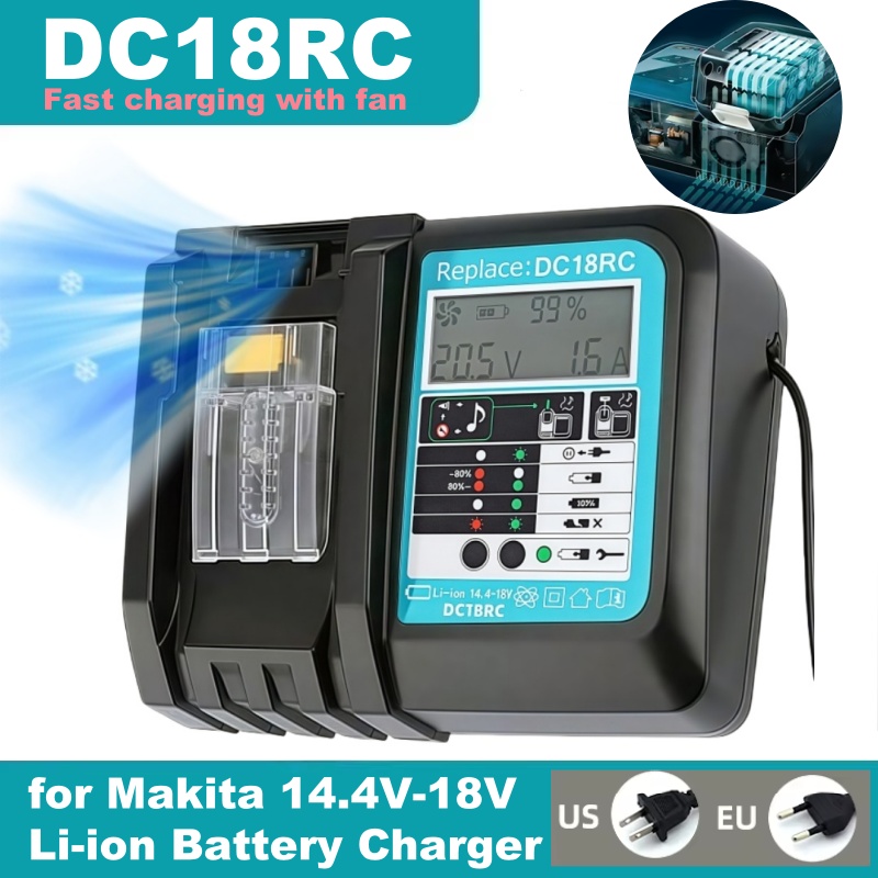 Makita Drill Hp1640 - Caricabatterie Rapido DC18RC con Ventola per
