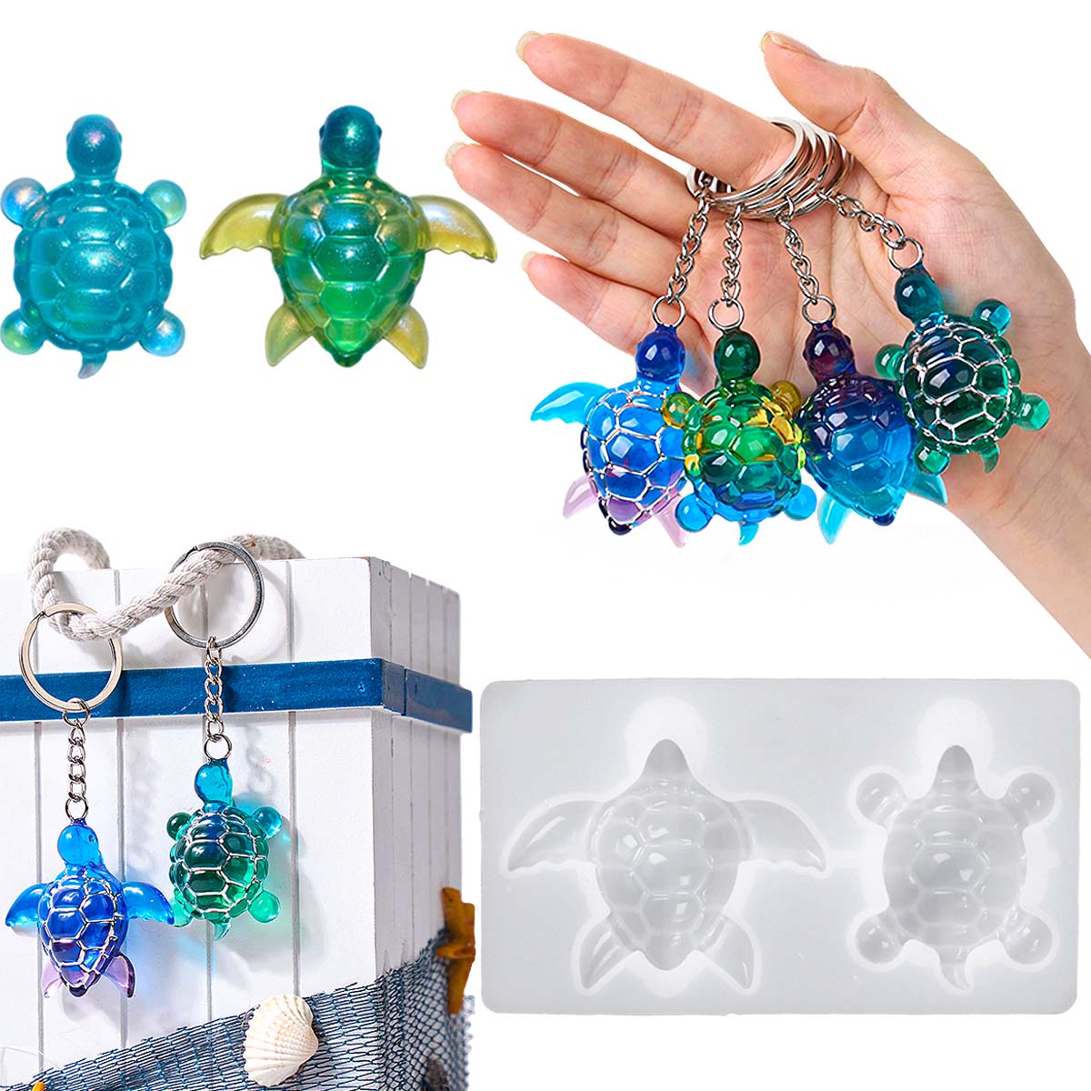 3D Printing With Silicone - Stampo in silicone portachiavi tartaruga marina