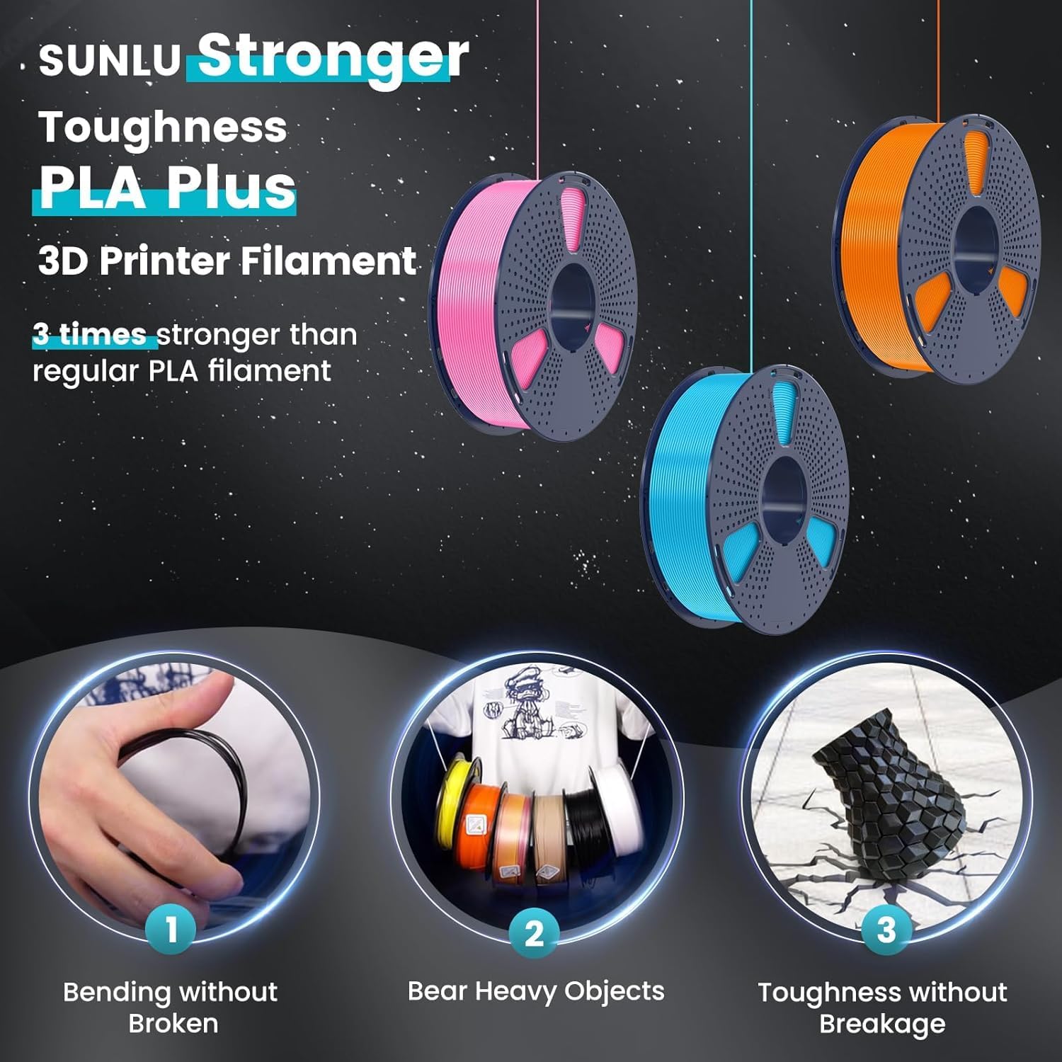 SUNLU PLA+ Filamento 1.75mm pe - Pla Filament 1.75Mm recensione e prezzo