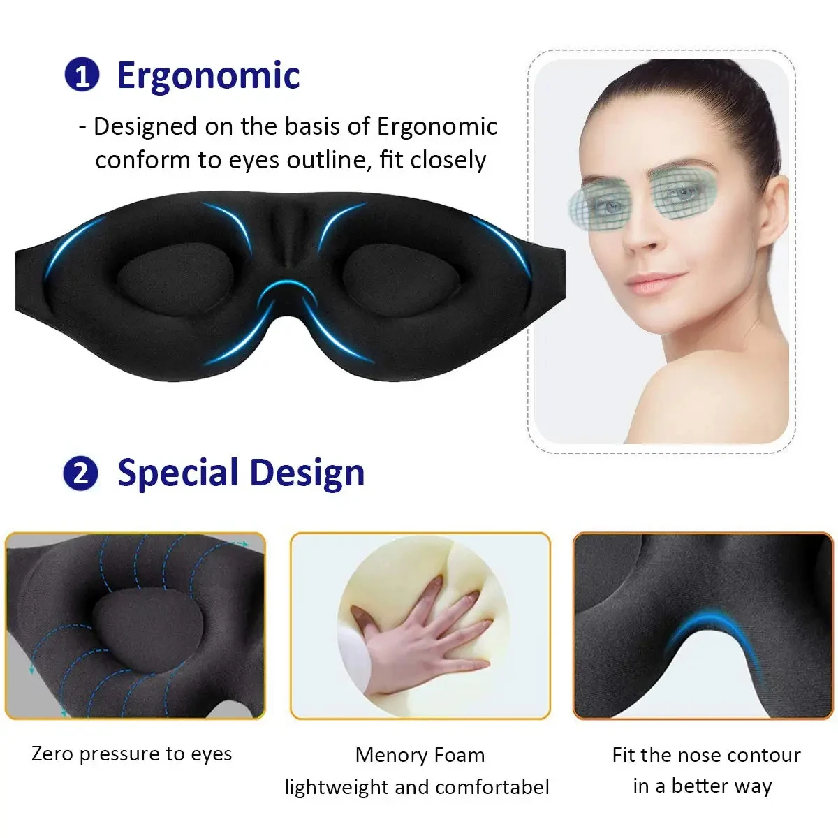 1/2/3PC 3D Maschera per dormir - 3D Printing Mask recensione e prezzo